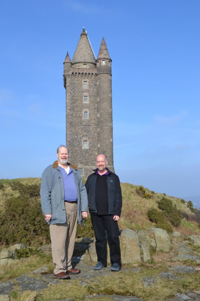 Jim and Chester at Scrabo Tower