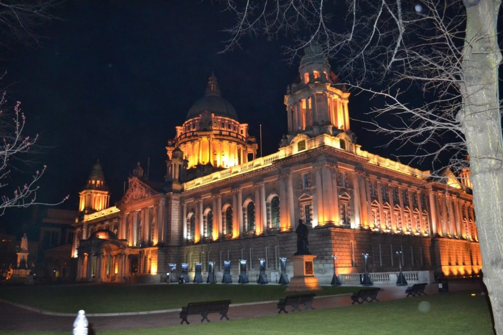 City Hall Belfast Northern Ireland at night