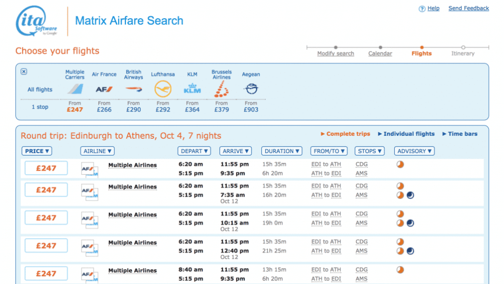 ycal airfare